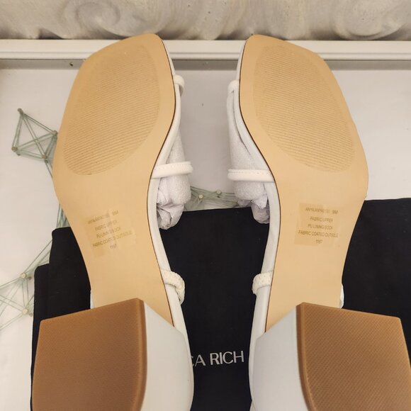 Jessica Rich with Steve Madden "Anya" White Block heeled Sandals. NIB. 9 - Picture 9 of 12